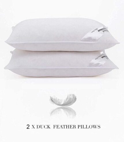 Duck Feather Pillows 4 Pack Hotel Quality (Standard Size) - Luxury Down Pillows