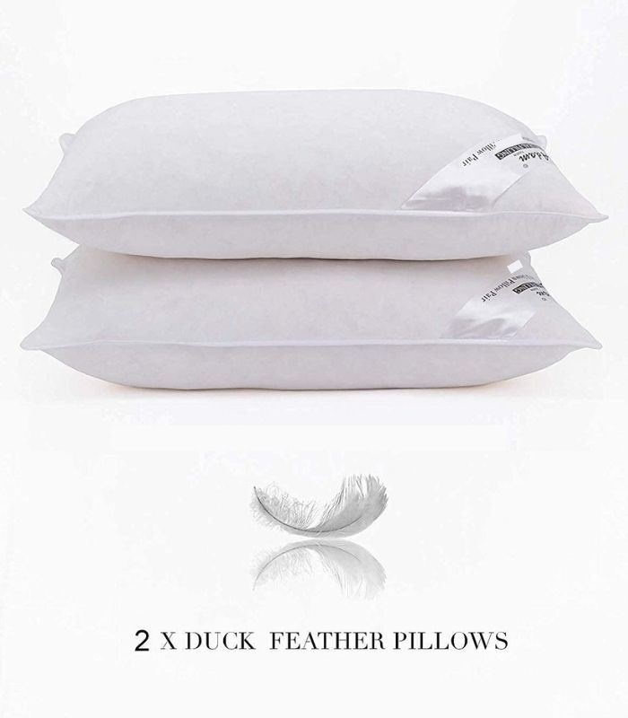 Duck-Feather-Pillows-01.jpg Duck Feather Pillows 4 Pack Hotel Quality (Standard Size) - Luxury Down Pillows - Image 1